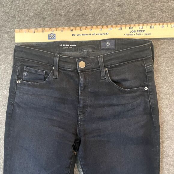 AG Adriano Goldschmied Prima Mid Rise Ankle Cigarette Leg Jeans Super Black 26R - Picture 10 of 16
